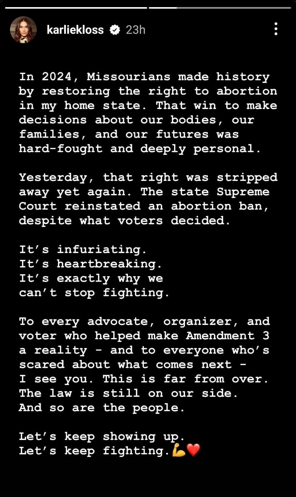 Kloss' reaction to the new Supreme Court ruling